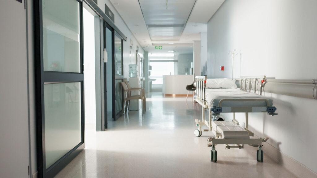 Empty hospital corridor